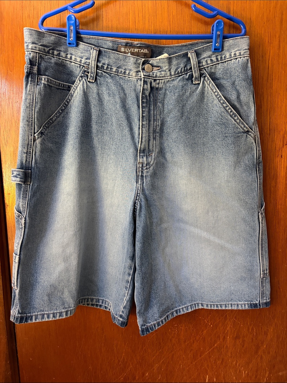 Levi's Light Blue Carpenter-Style Denim Shorts